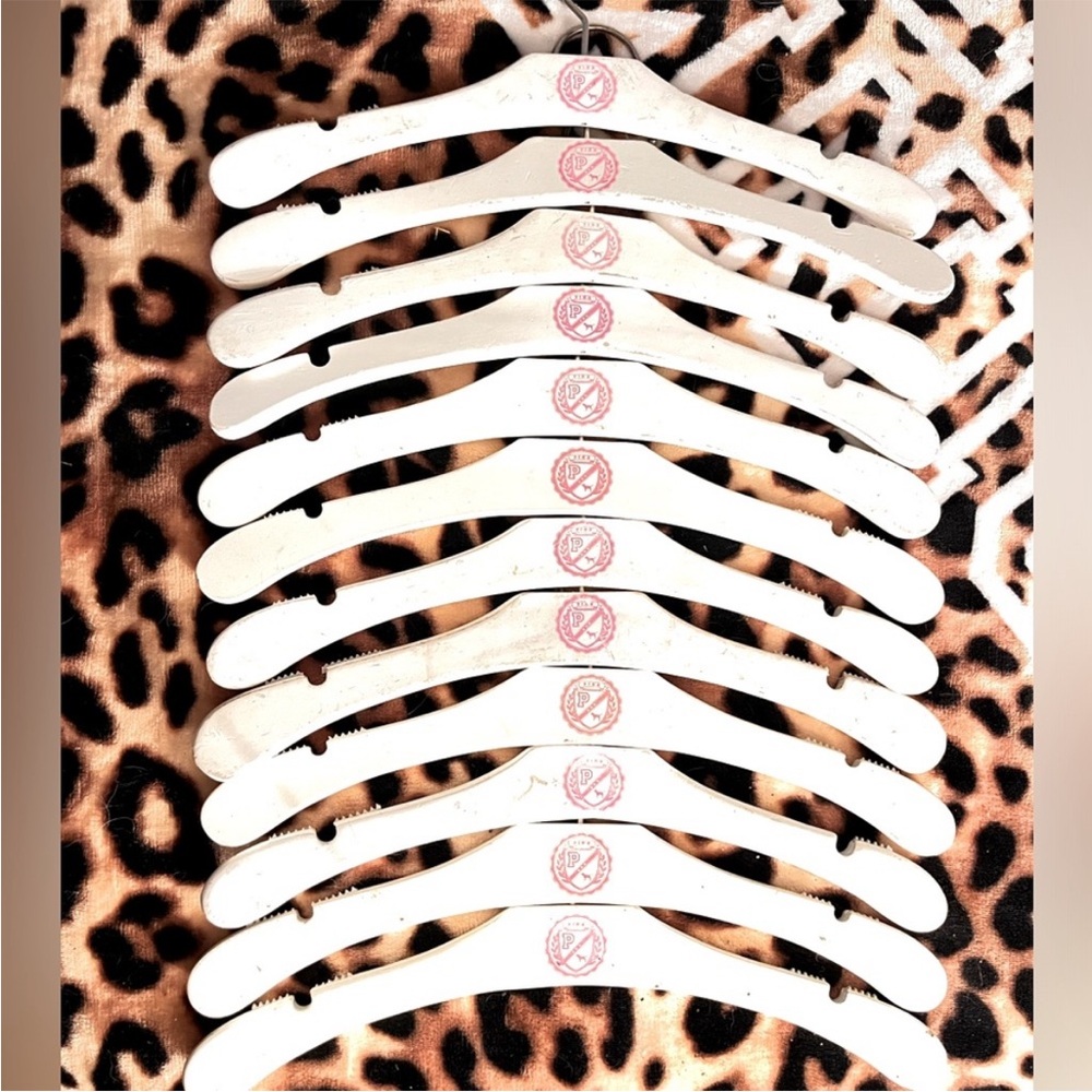 PINK Victoria's Secret Wooden Store Hangers (set of 12)